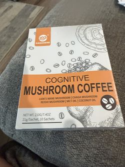 GANOHERB Mushroom Coffee with MCT Oil, Instant Coffee Latte Powder with Mushroom Blend - Lion’s Mane, Reishi & Chaga for better Focus, Energy and Immu