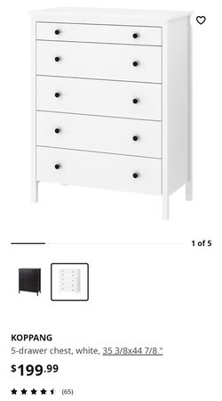 Koppang 5 2024 drawer chest white