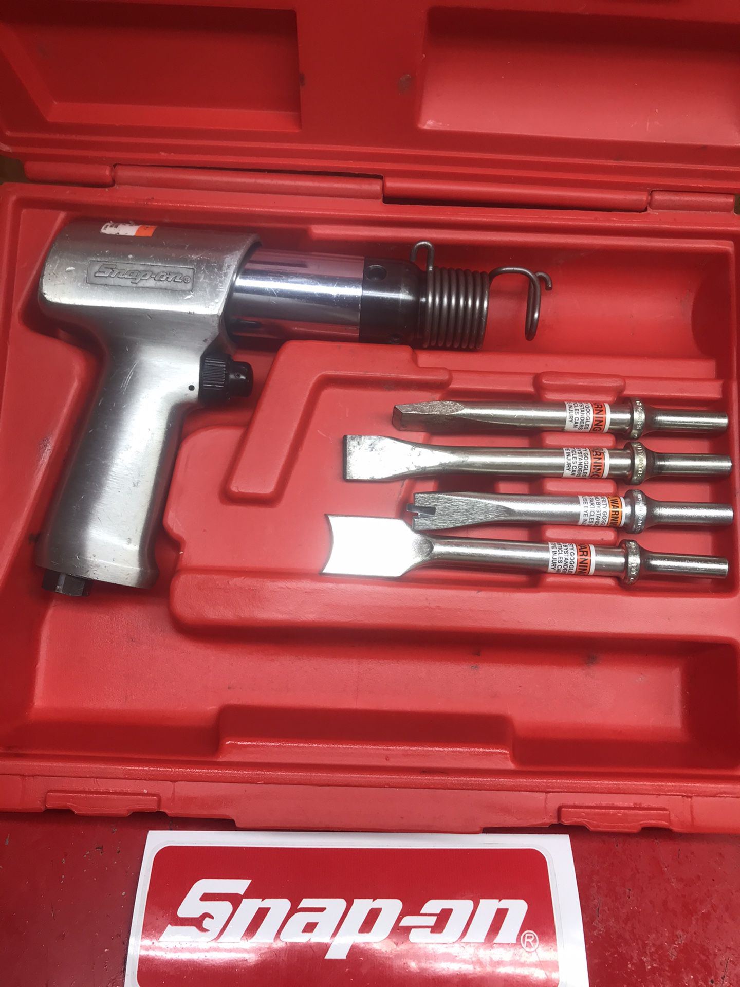 Snap On Tools PH50E Air Hammer With 4 New Bits And Case