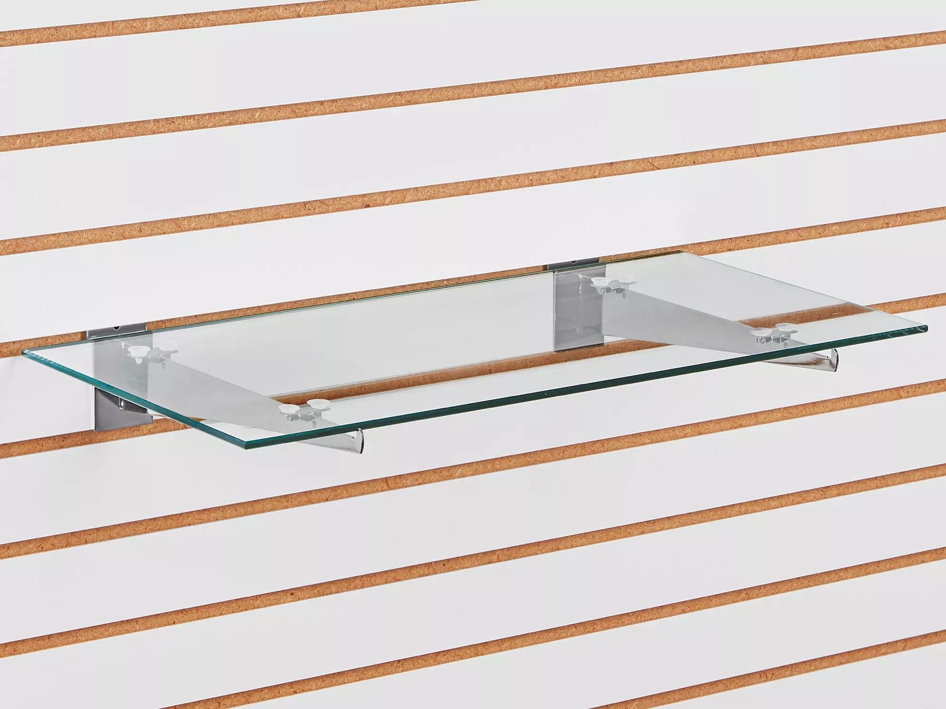 14 Glass Slatwall Shelves