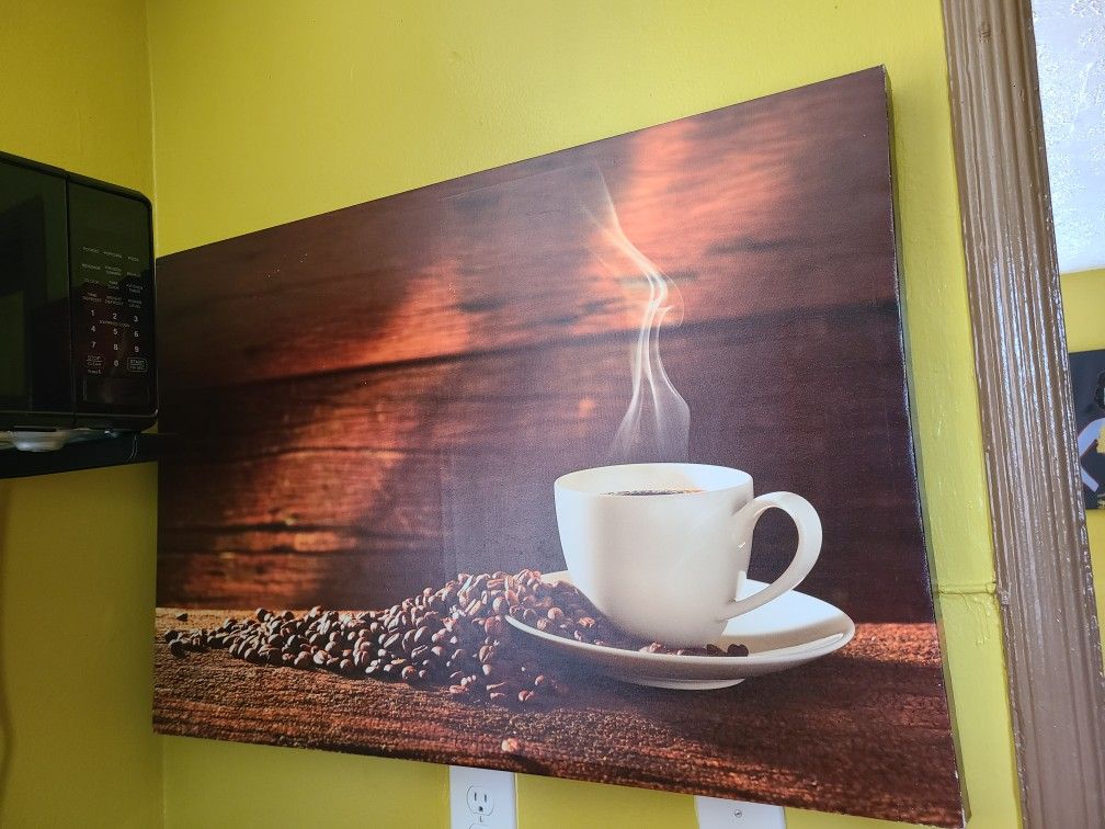 Large Kitchen Wall Art - Coffee On Canvas