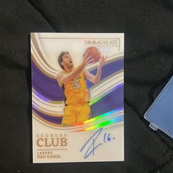 Pau gasol on card auto 10/10 immaculate 2022-2023