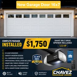 New Garage Door 16x7 with windows only for $1750