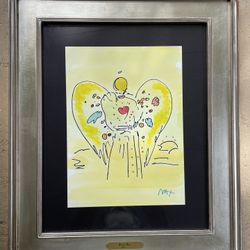 Peter Max Mixed Media Painting 