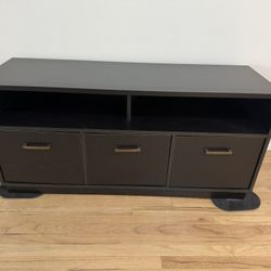 47” TV Stand - Black with Cabinet Door