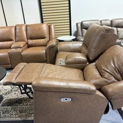2 for $1499 genuine leather power recliner power headrest