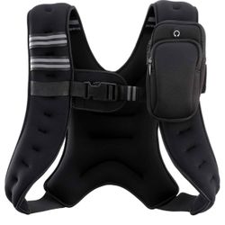 (1111-44) ZELUS Weighted Vest, 8lb, Weight Vest with Reflective Stripe for Workout, Strength Training, Running, Fitness, Muscle Building, Weight