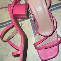 Pink Chunky Heels 
