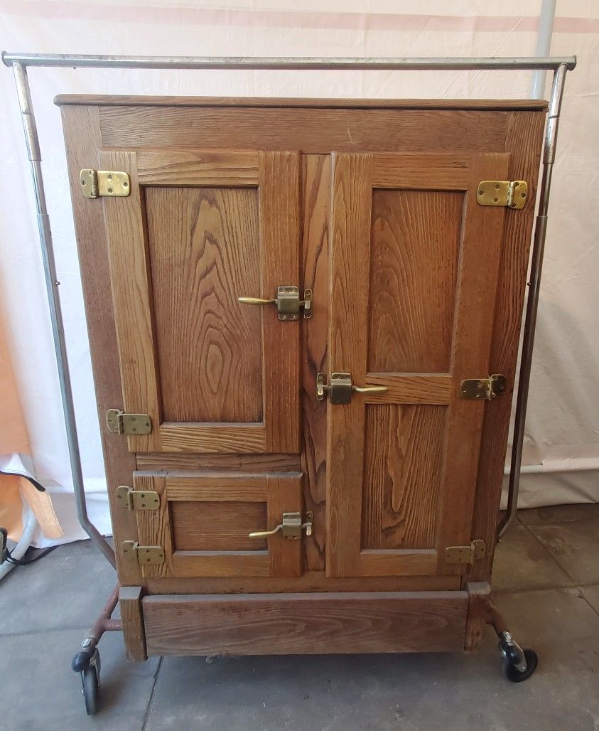 Antique oak ice box