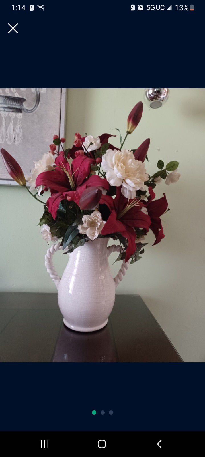 Beautiful  Artificial  Flower Vase Arrangement