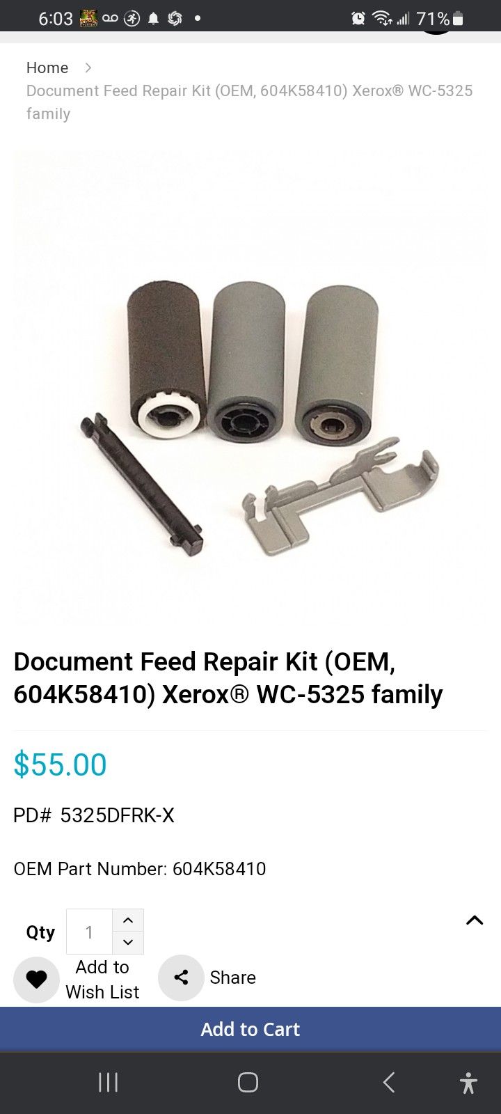 Document Feed Repair Kit
