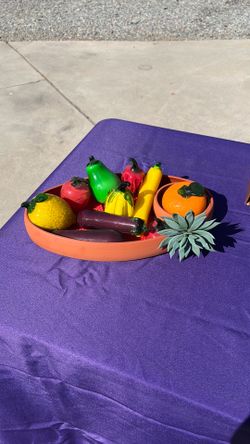 Vintage glass fruit and vegetable