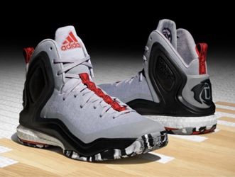 Adidas D Rose 5 Boost Light Onix Mens 9.5 Gray Red C76798 No Box