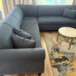 Large “L” Shape Navy Blue Couch