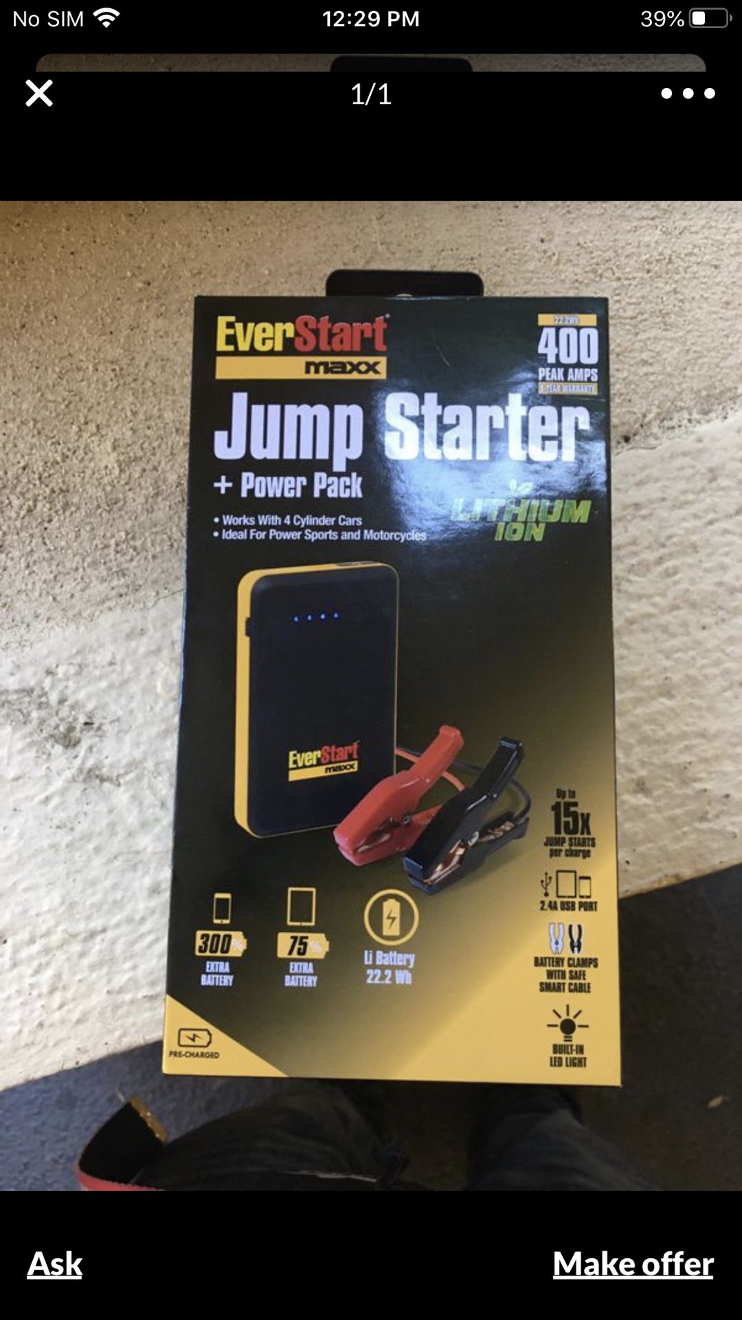 EVERSTART JUMP STARTER + POWER PACK