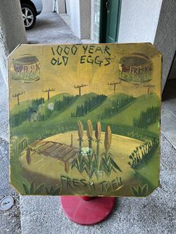 Hand Painted Table Steve Keene (Pavement Album Cover Artist)