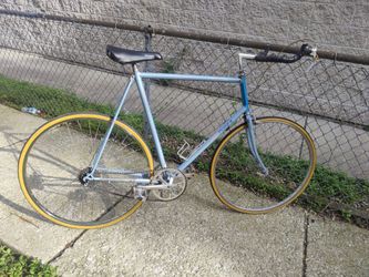 Iceberg blue Raleigh technium single speed road bike w new tires