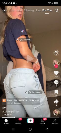 Viral BBL tik tok sweatpants beige/cream white
