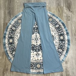 Wild Fable Medium Blue Fold Over Flare Bell Bottom Yoga Pants