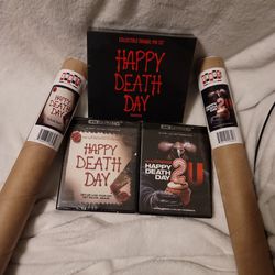 Happy Death Day and Happy Death Day 2 U 4k's Scream Factory Collection Set with Poster And Pins 
