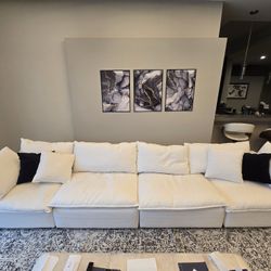 4 Seat White Sofa RH Dupe