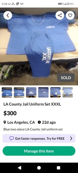 LA County Jail Uniform Set XXXL