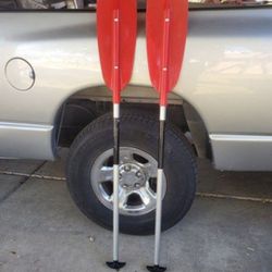 Lot Of 2 Tall Large Paddles 4 Ft 9 " X 8", Canoe,Kayak, Boat,Strong, Durable, Clean, Good Cond, MPU
