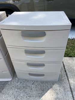 Plastic drawers and cabinet