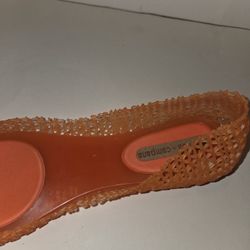 Melissa Campana Womens Shoes Size 10 Papel Flats Orange Tangerine 