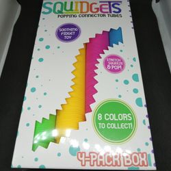 *Squidgets Popping Connector Tubes* 4-pack Box Fidget Toy NIB