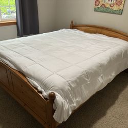 Wood bed frame queen, size bed