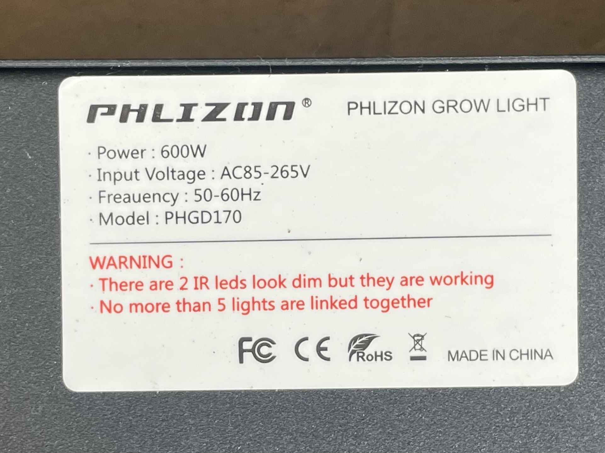 Philizon 600 Watt LED grow light