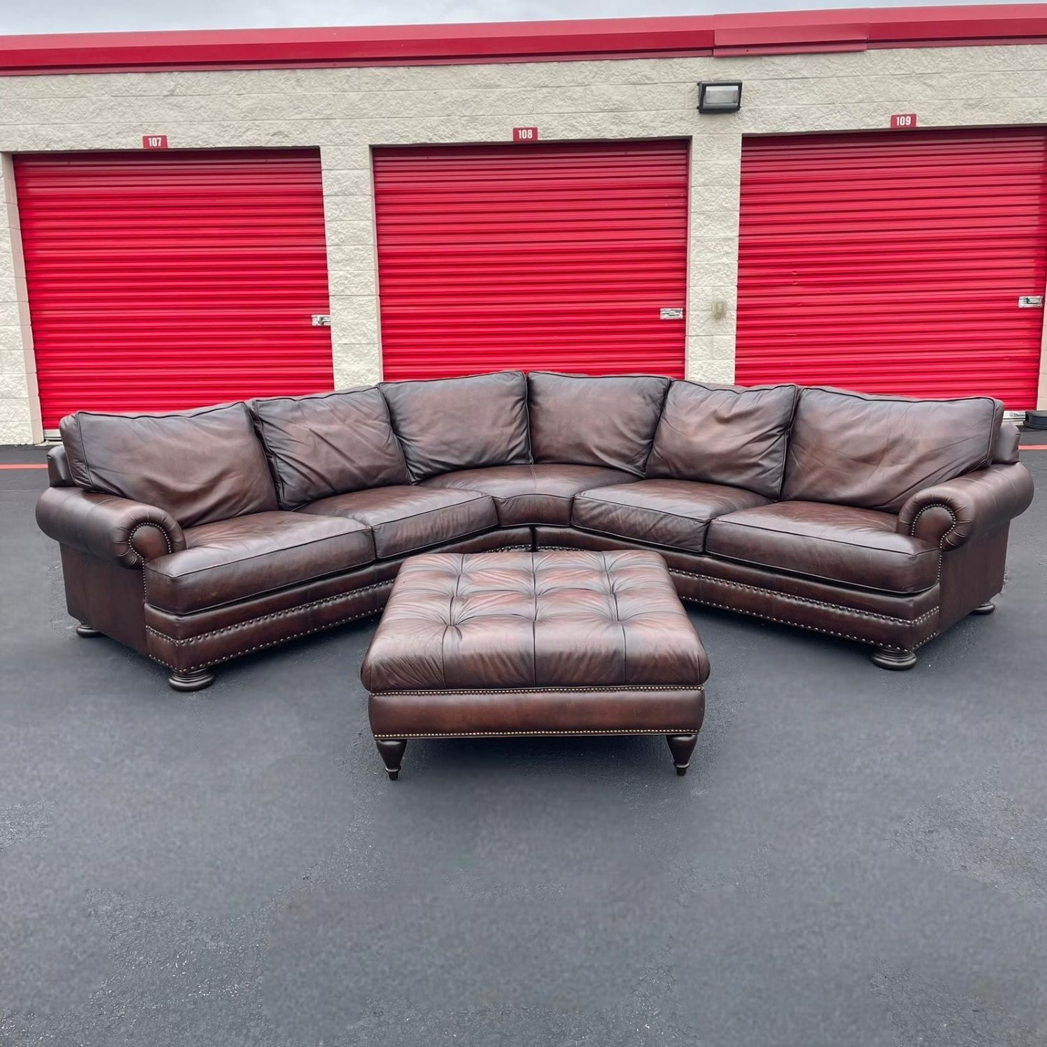 Bernhardt Leather Sectional Couch