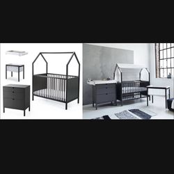 Baby crib with mattress