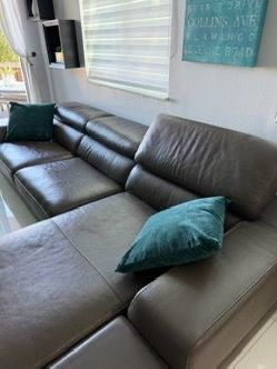 Italian Leather Sectional – Addison House
