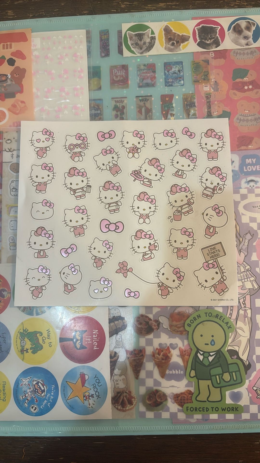 Pink Shiny Hello Kitty Sticker Sheet