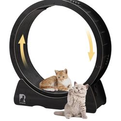 Assembled New 43 Large Cat Exercise Wheel for Indoor Cats, Quiet Cat Running Wheel with Safety Lock, Non-Tip Treadmill for Cats Up to 55 lbs