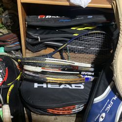 Tennis Racquets Rackets, Tons Of Sizes And Different Prices Head Penn Babolat Prince Wilson