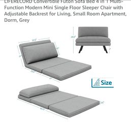 Small Sofa and Futon lounger convertible and adjustable