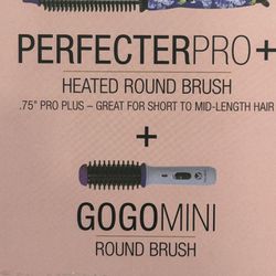 Calista PerfecterPro Heated Round Brush + GoGo Mini Brush (Iris Purple) .75”