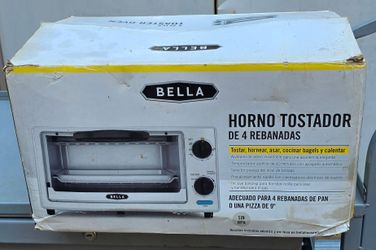 BELLA 4-Slice Stainless Steel Toaster Oven (Fits 9" Pizza) – New in Box