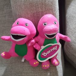 Barney & Friends BARNEY THE DINOSAUR 8" Plush And Another Barney 