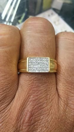 14k Gold Diamond princess cut diamonds 5.4 grams special price 1ct diamonds