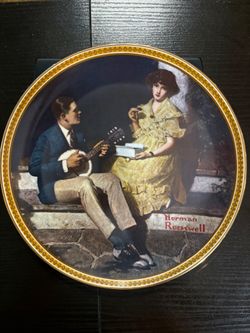 Norman Rockwell Collector Plate with Gold Rim