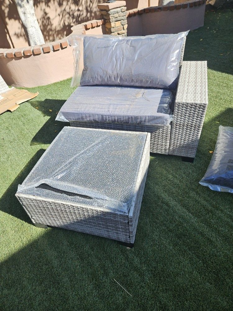 Patio Chair And Glass top Table