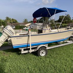 Aqua Sport 17’ With Johnson 90 HP , 27 Gallons Gas Tank,Aluminum Trailer With New Lights, Bimini Top Ready To Fish Kendall West Area 