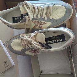 Golden Goose Superstar Sneakers White Anthracite Glitter Star Size 40 / US 10