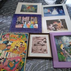 Disney Lithographs Vintage Calendar Collector Plates Lot