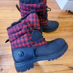 Timberland  6"in. Waterproof  Boot Black Red  Nubuck Men's  Size 10.5