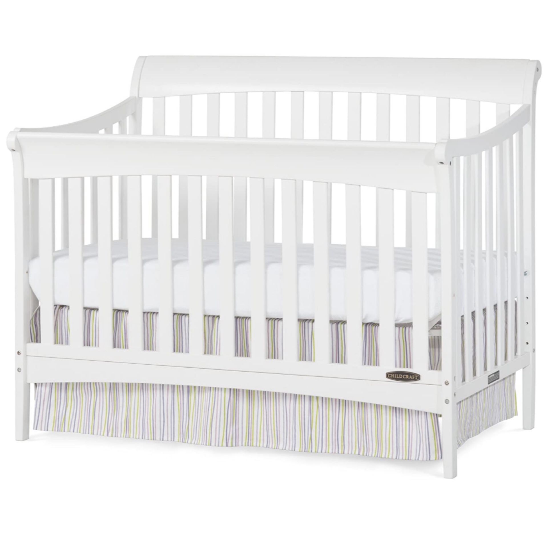White 4 1 full size convertible crib